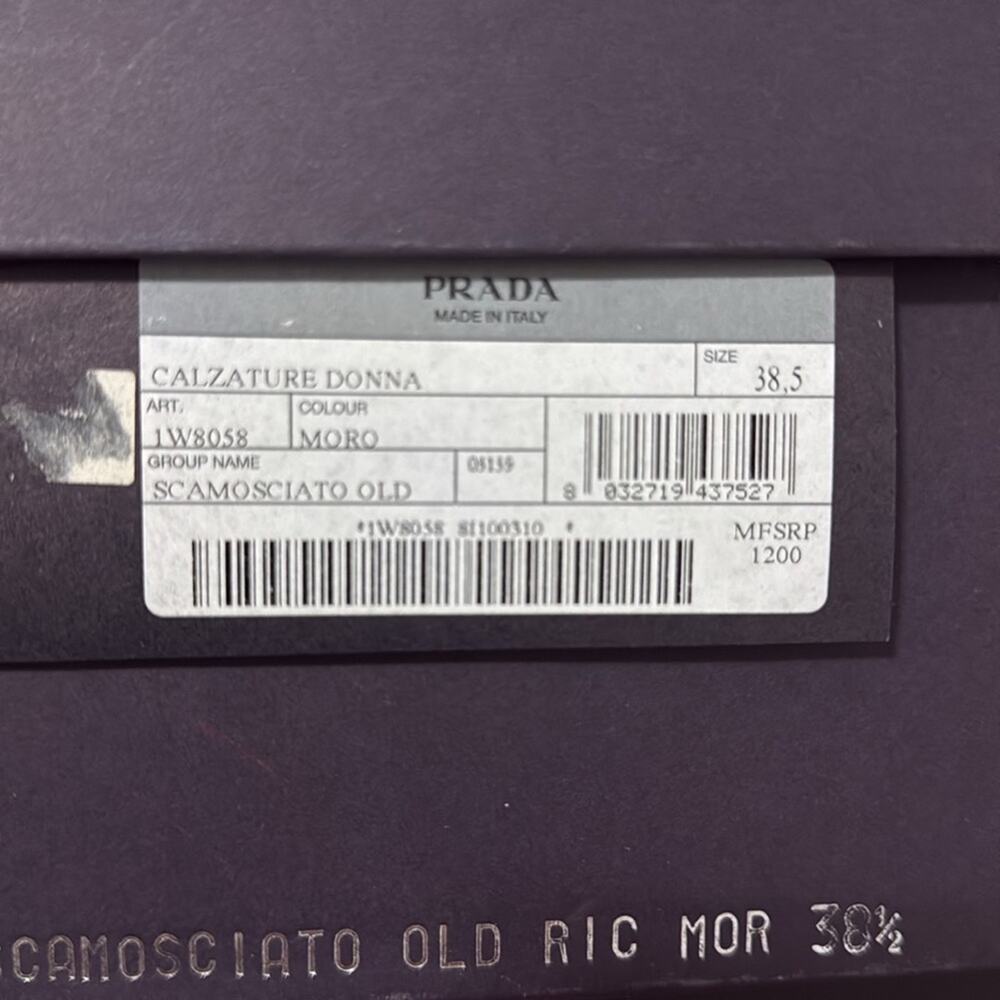 Prada Calzature Donna Brushed Calfskin Leather Boots - Worn Once - Size 38.5 - Picture 9 of 10